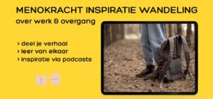 Menokracht organiseert naast het standaard aanbod wandelingen, retraites en ook bijeenkomsten gericht op de vrouw in de overgang.