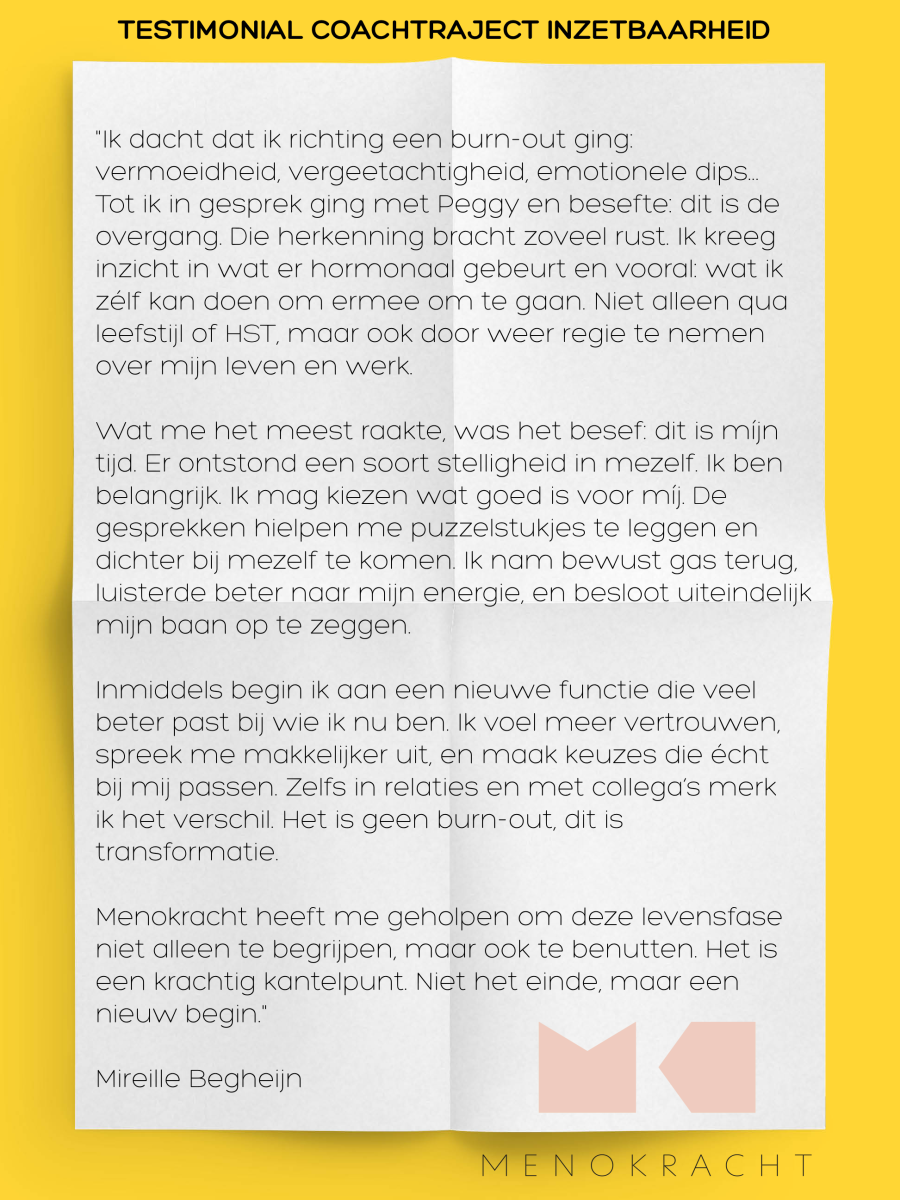 Testimonial Inzetbaarheidscoaching Menokracht 2 Testimonial Inzetbaarheidscoaching Menokracht 2